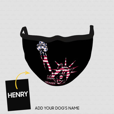 Personalized Dog Gift Idea - The Statue Of Liberty Black Background For Dog Lovers - Cloth Mask
